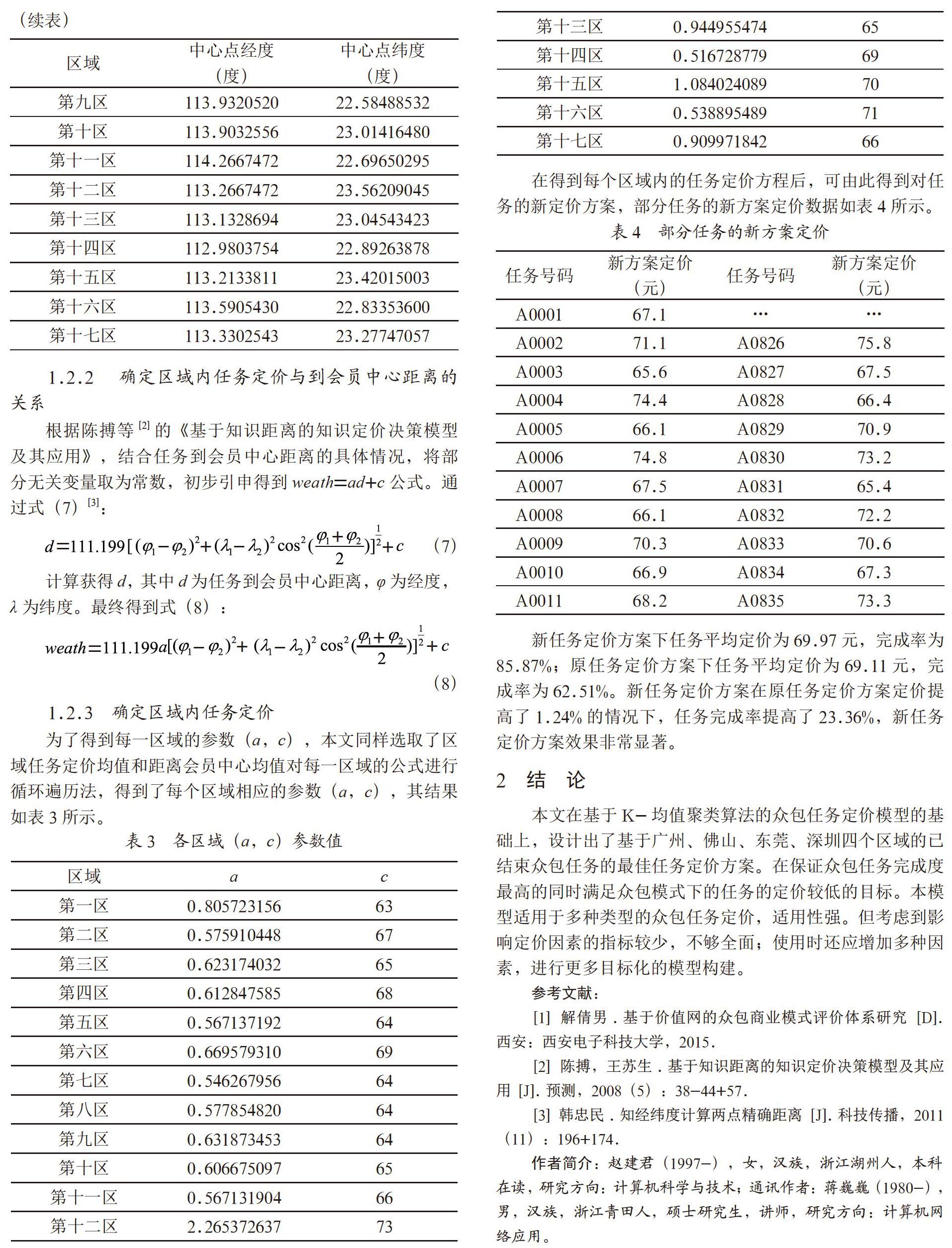 基于K-均值聚类算法的众包任务定价模型设计